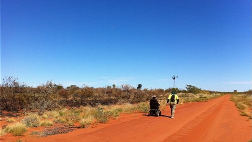 Rob Cook and Luke Bevan on the Tanami Road