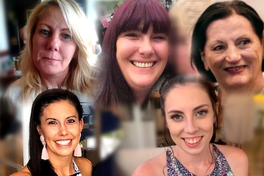 Faces of alleged victims of domestic violence in Queensland