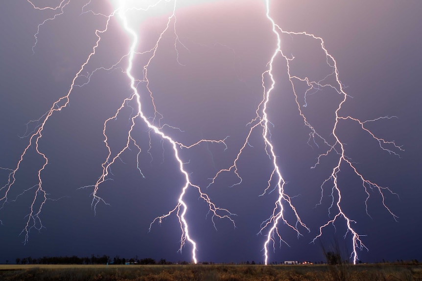 Lightning crashes just outside Dalby