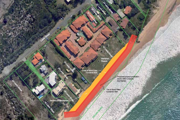 Proposed wall to protect Old Bar homes from coastal erosion