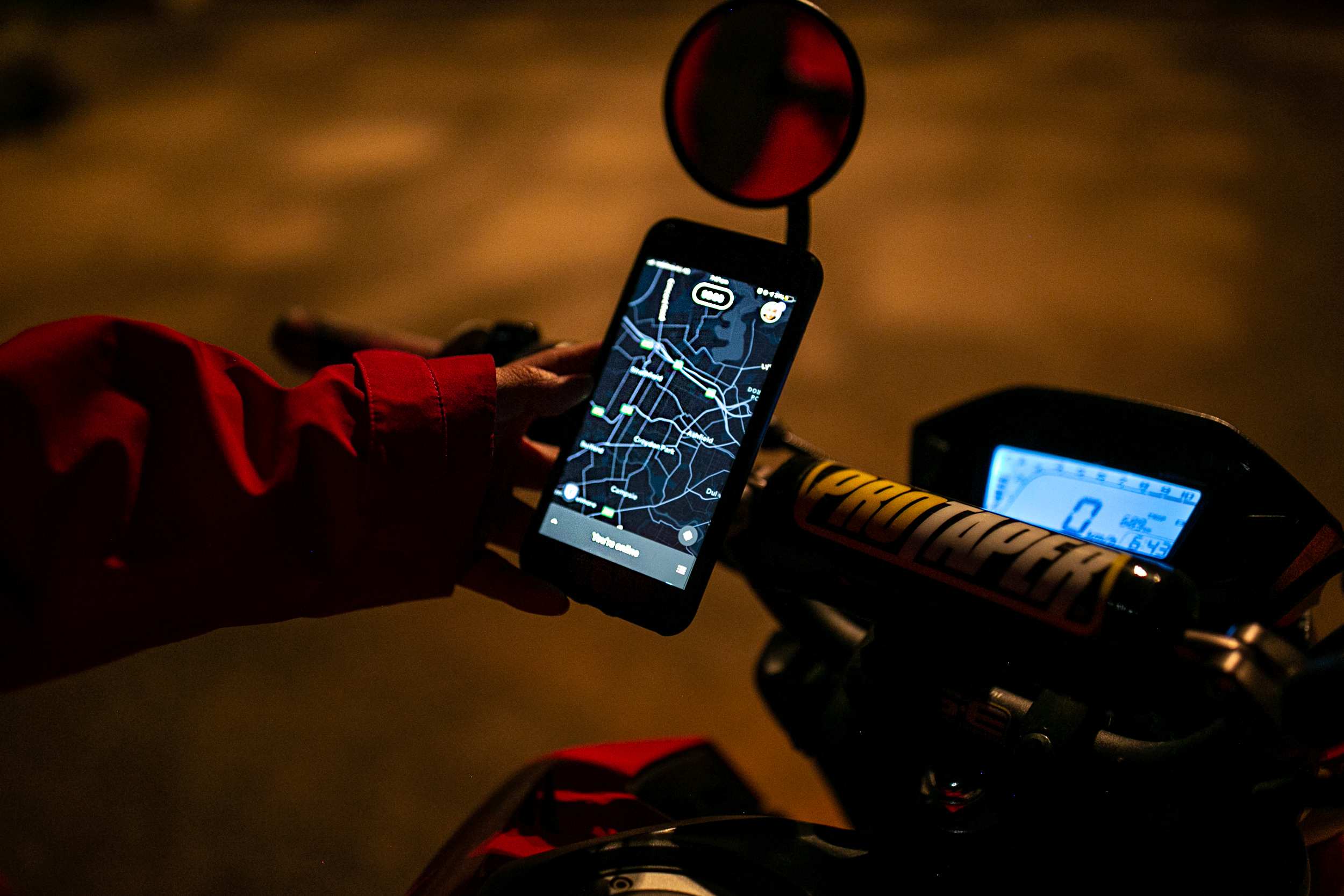 a phone screen showing a map