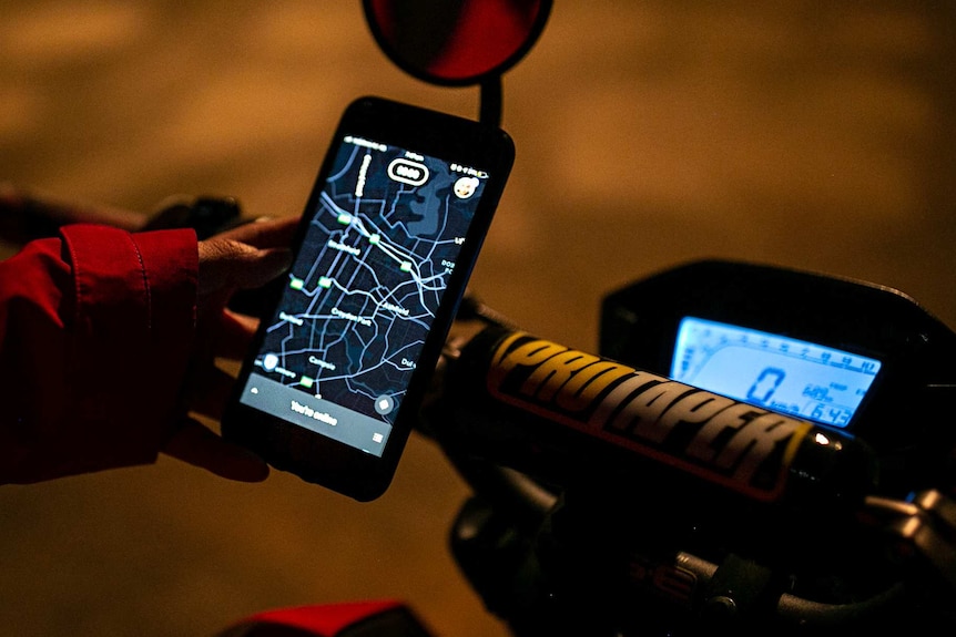 a phone screen showing a map