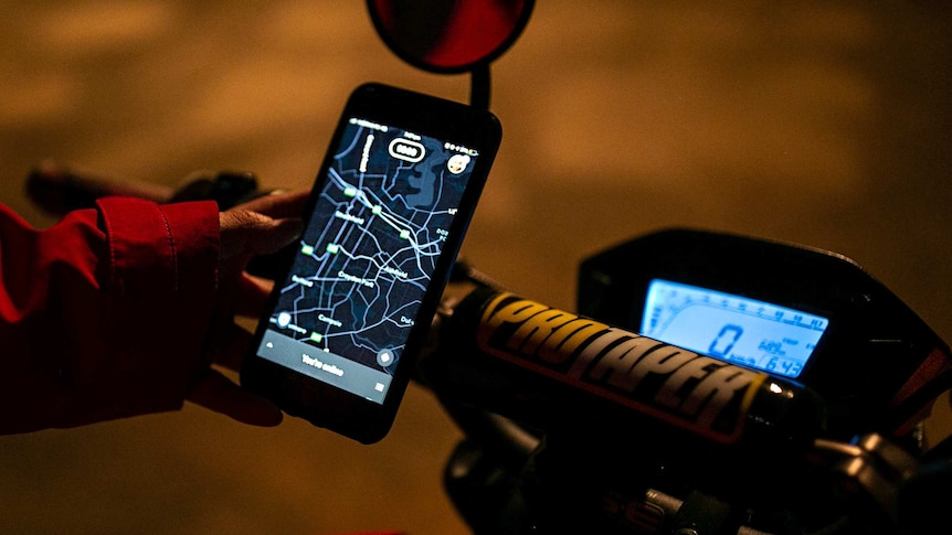 a phone screen showing a map