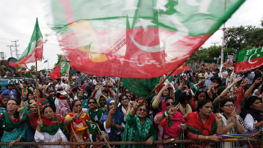 Supporters of Imran Khan protest in Islamabad, Pakistan