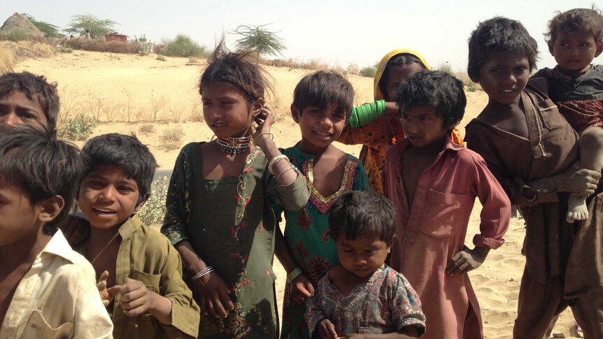 Children in Pakistan's drought-hit Tharparkar region