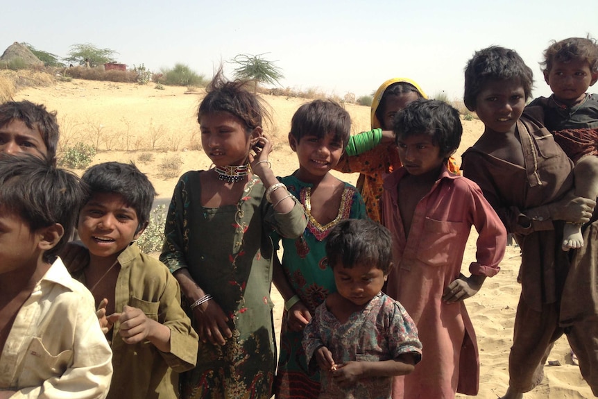 Children in Pakistan's drought-hit Tharparkar region