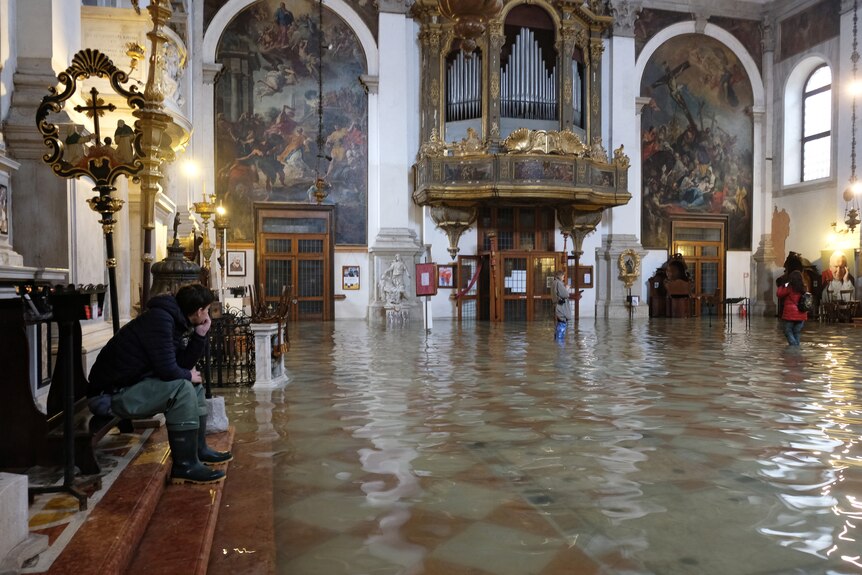 A flooded church