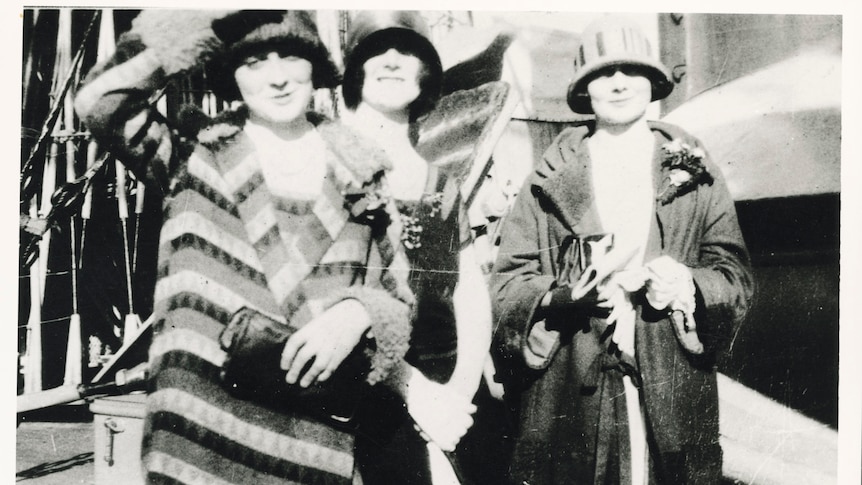 Isabel, Paulette and Phyllis on board a ship