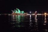 Sydney Opera House bathed in green light for census