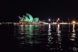 Sydney Opera House bathed in green light for census
