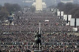 Crowds fill the National Mall ahead of the inauguration of Barack Obama