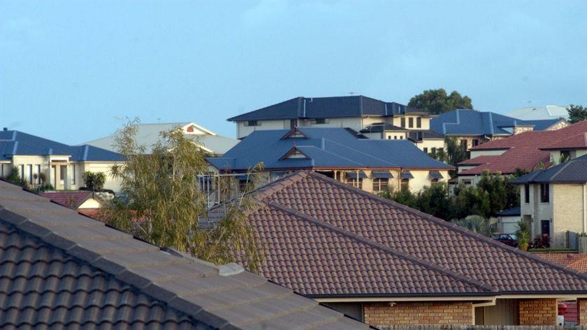 House roofs in Australian suburbia