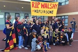 Crows fans outside Subiaco Oval