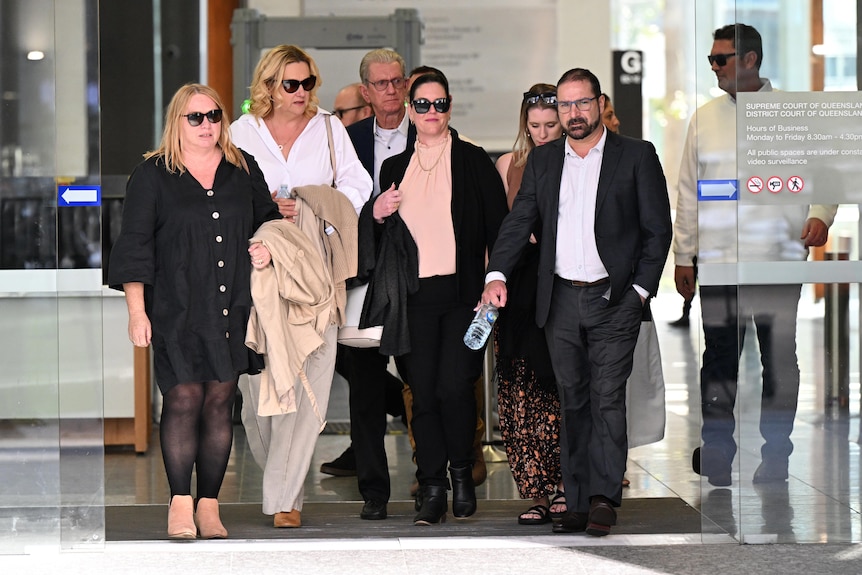 A family outside court.