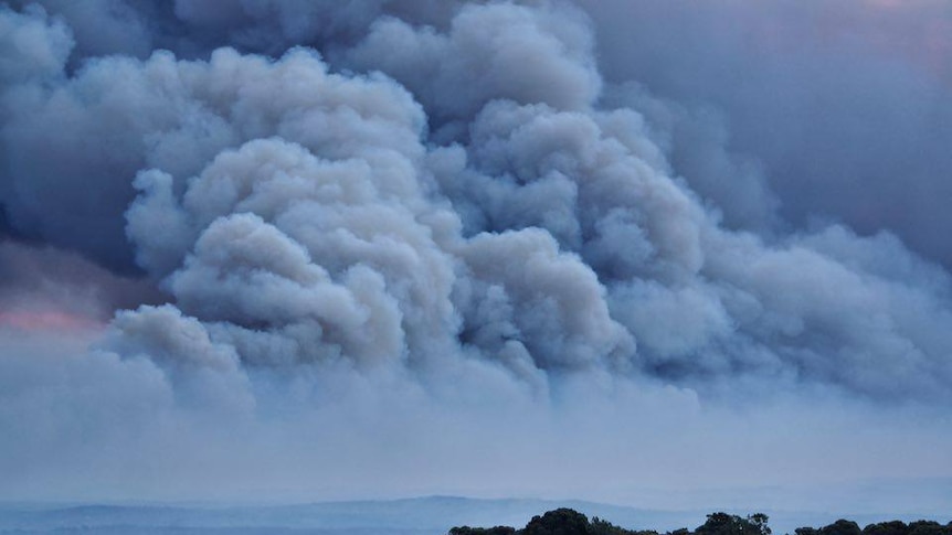 Smoke from the Dalyup Fire, one of three burning around Esperance.