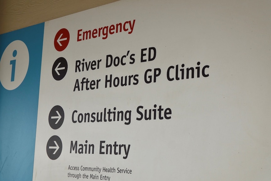 A close up shot of the emergency department entrance, bold and red.