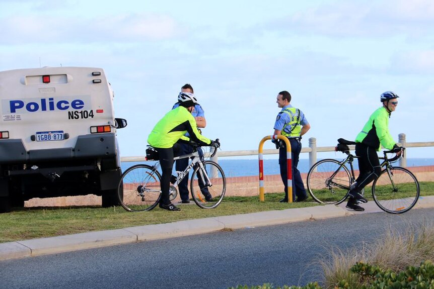Police on bikes at Trigg Beach