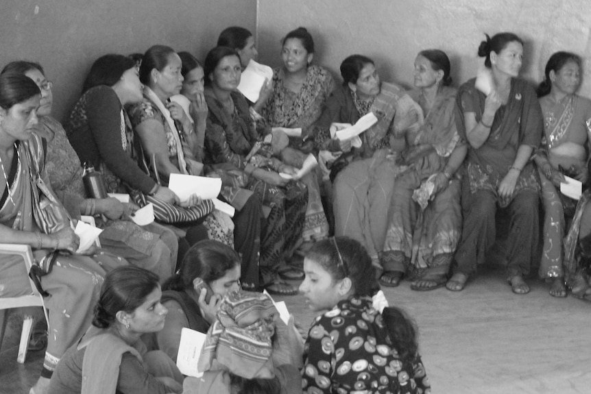 Pregnant women in Nepal waiting at the ultrasound clinic.