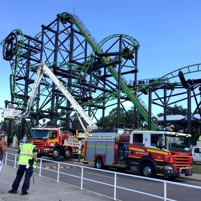 Green Lantern Coaster stuck at Movie World