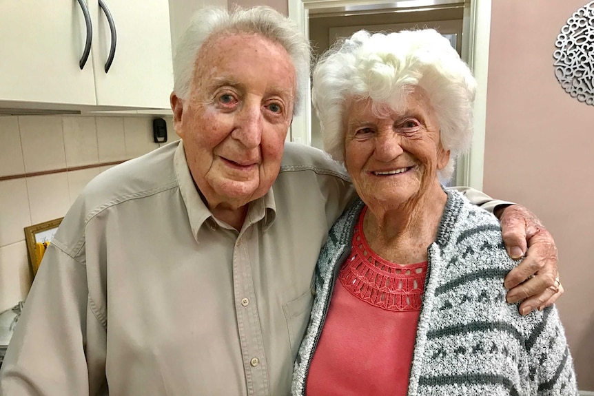 Centenarian Bert Bush with his partner Joyce