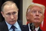 A composite image of Vladimir Putin and Donald Trump.