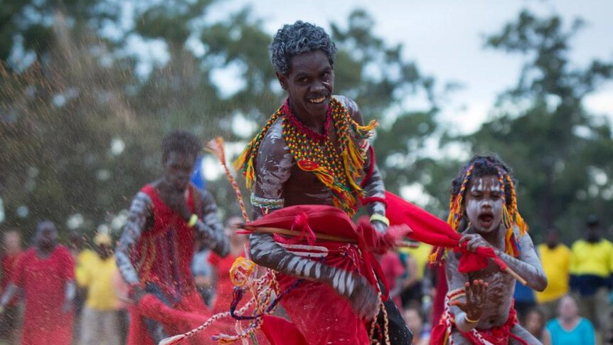 Ceremonial bunggul performances at Gulkula for Garma 2014