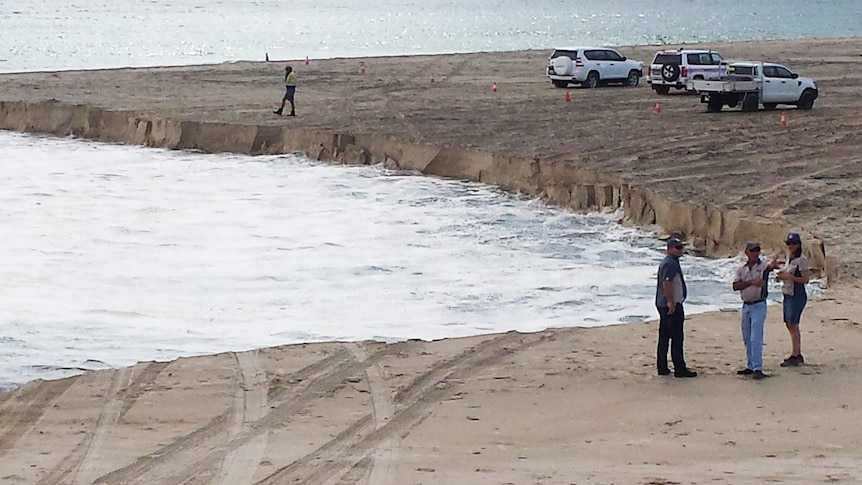 More erosion occurred this morning along the Inskip Point beachfront near the barge landing point.