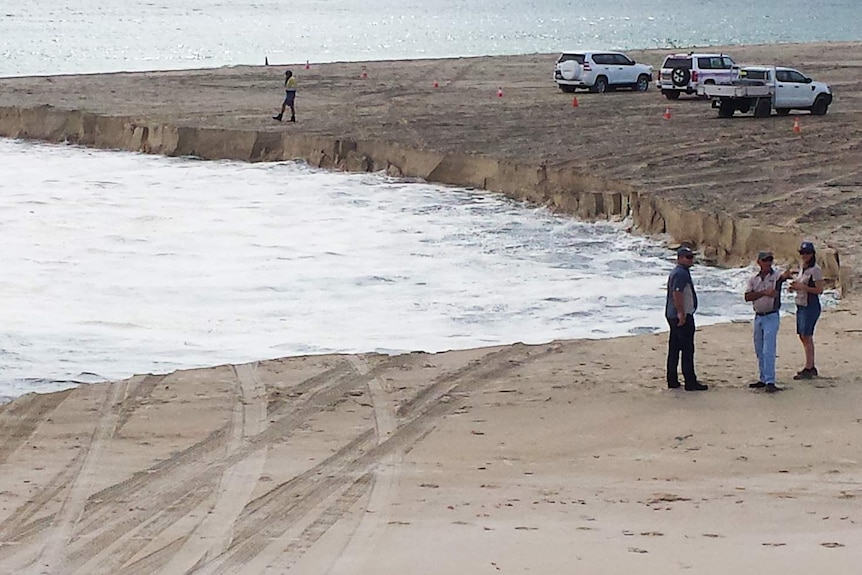 More erosion occurred this morning along the Inskip Point beachfront near the barge landing point.
