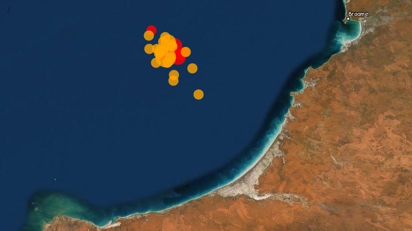 A map image showing aftershocks rocking northern WA.