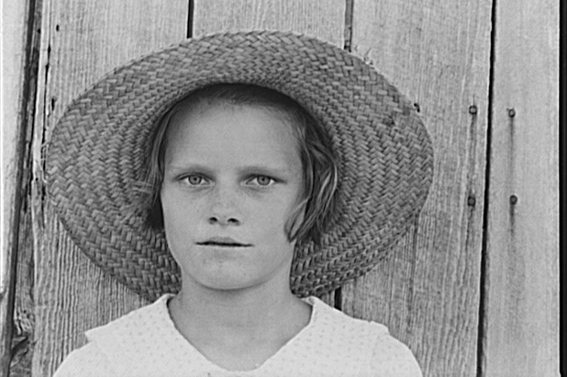 Lucille Burroughs, daughter of a cotton sharecropper, Hale County, Alabama