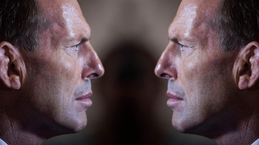 A mirrored image of Tony Abbott
