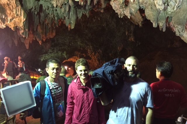 Three inside cave.