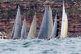 A team of yachts can be seen below a rocky cliff.