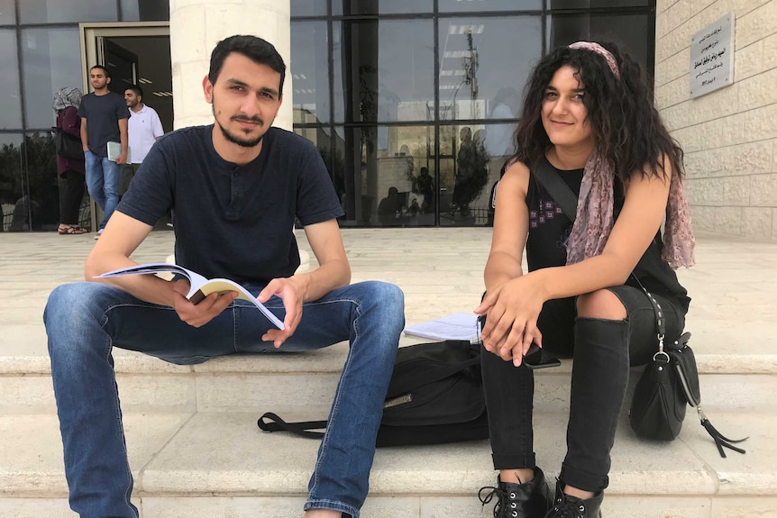 Palestinian law students Jeries Alquanawati and Lana Alkhmoui