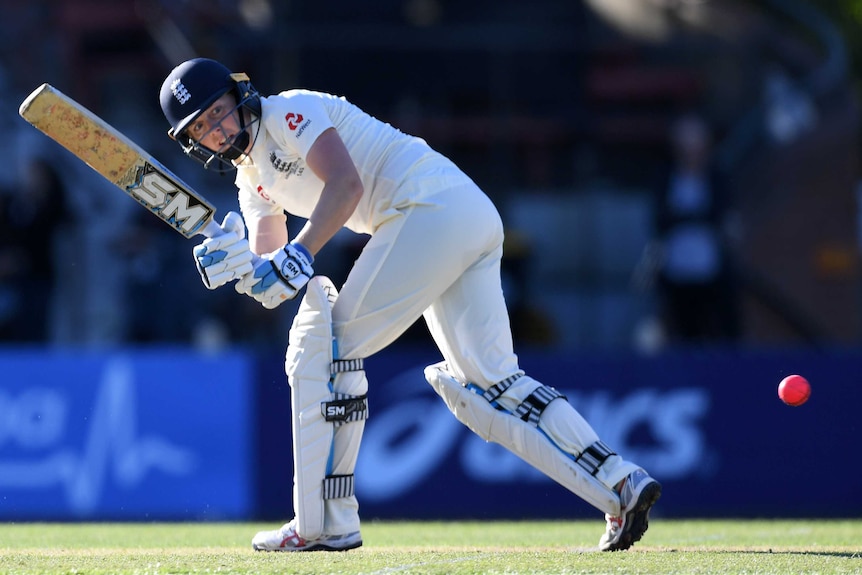 England's Heather Knight plays a shot on day one at North Sydney Oval