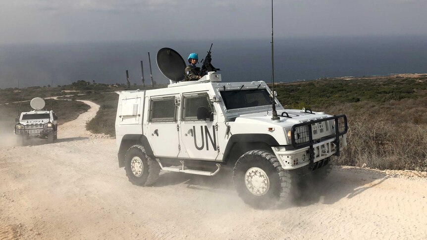 UN truck near the Israel-Lebanon border