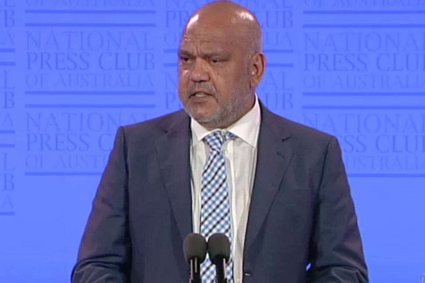 Indigenous activist Noel Pearson addresses the National Press Club in Canberra on January 27, 2016.