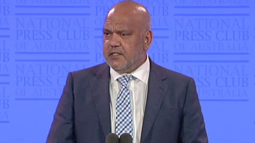 Indigenous activist Noel Pearson addresses the National Press Club in Canberra on January 27, 2016.