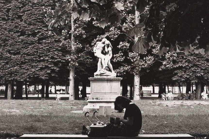 Max Dupain, Untitled (woman with pram in Jardin des Tuileries) 1978