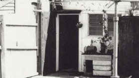 The backdoor at the Easey Street house where the two women were killed in 1977.