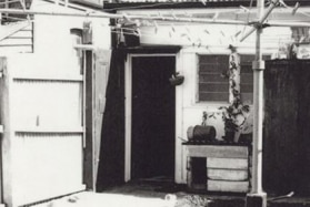 The backdoor at the Easey Street house where the two women were killed in 1977.
