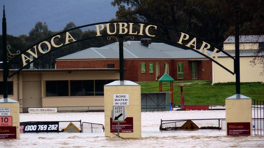 Flood alert: the Avoca River fills amid what could be the most significant weather event in Victoria for the past 15 years