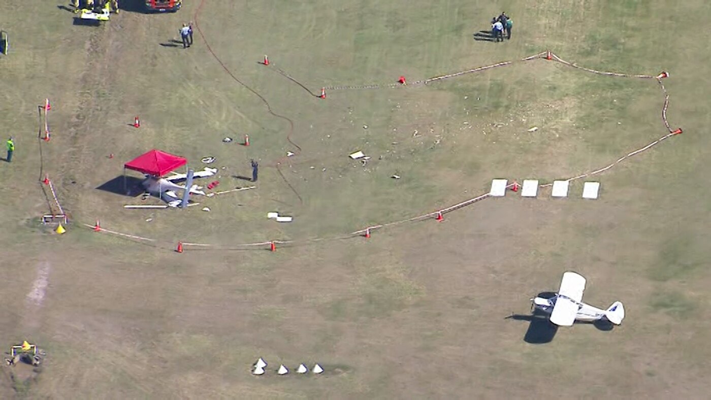 Debris is strewn across part of the airstrip. 