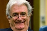 Radovan Karadzic smiles in court