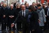 French president and Paris mayor at Charlie Hebdo anniversary ceremony