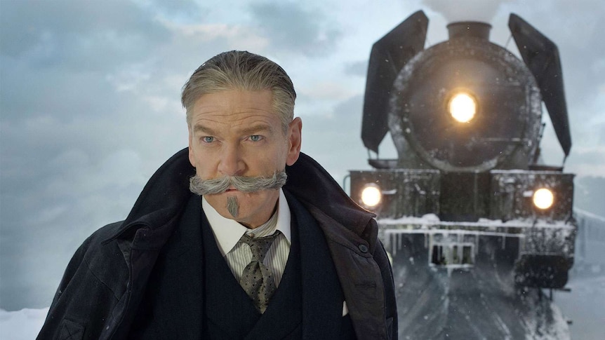 Kenneth Branagh as Hercule Poirot in a scene from Murder on the Orient Express