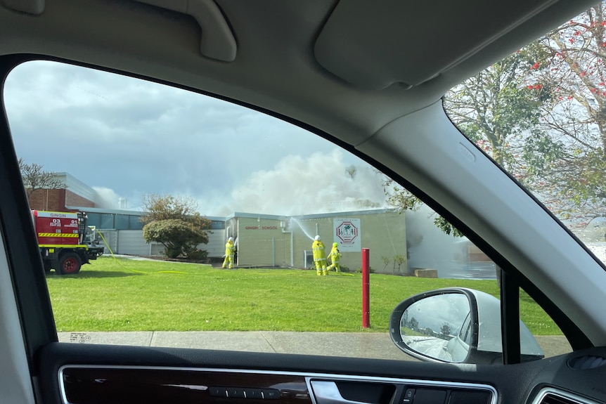 Gingin school fire from outside