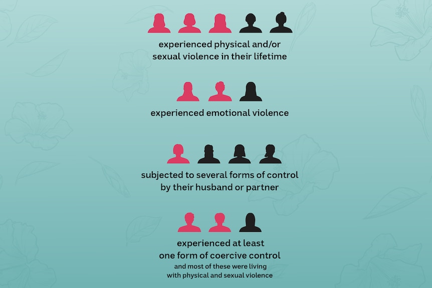An infographic showing percentages of abuse against women in Vanuatu.