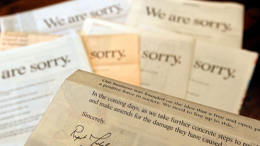 Ruperty Murdoch's published apology