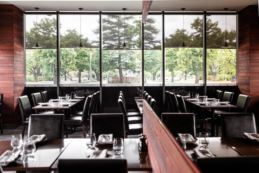 The sleek interior of an empty restaurant